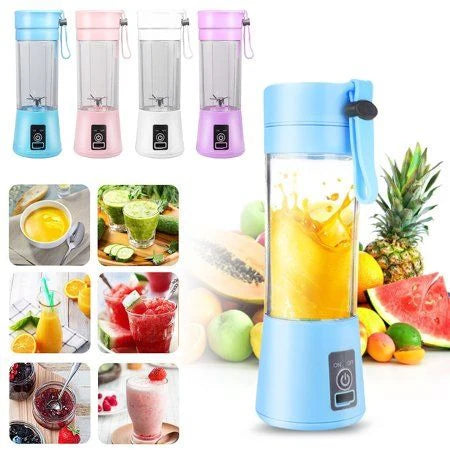 Portable Rechargeable Mini Juicer Blender 380ml USB Smoothie Maker with 6 Blades