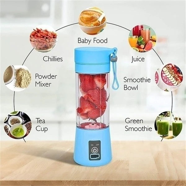 Portable Rechargeable Mini Juicer Blender  380ml USB Smoothie Maker with 6 Blades