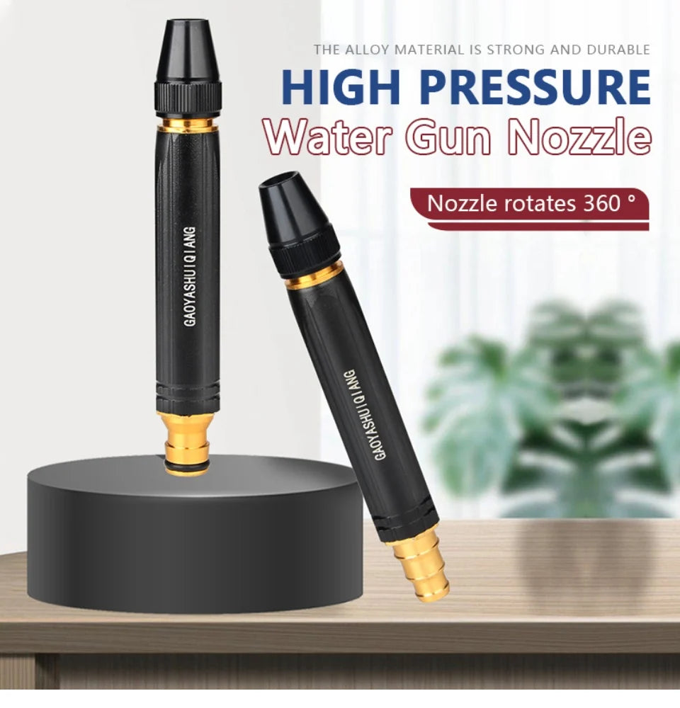 Portable High Pressure Metal Water Spray Nozzle – Adjustable Garden Hose Sprayer for Car Wash & Cleaning