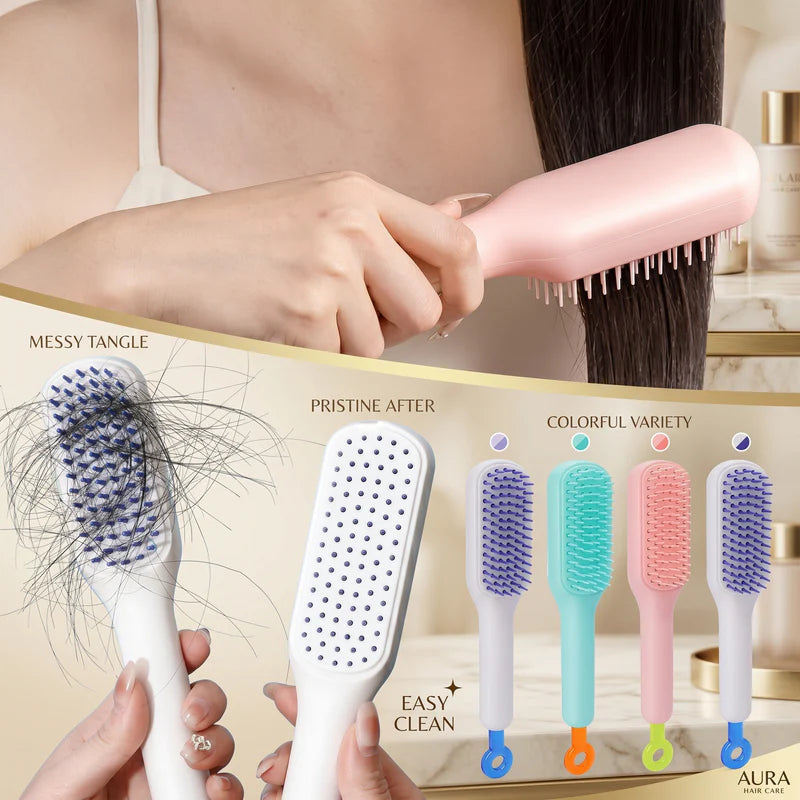 Self Cleaning Hair Brush Anti Static Detangling Comb | Magic Hair Brush for Women & Men