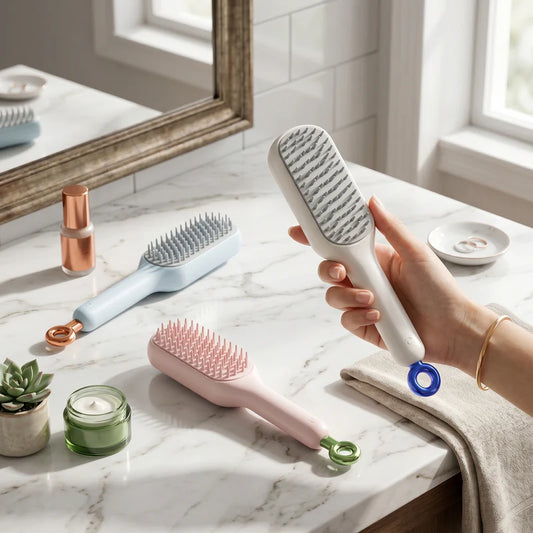 Self Cleaning Hair Brush Anti Static Detangling Comb | Magic Hair Brush for Women & Men