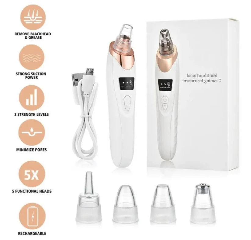 Deep Pore Cleaner Vacuum Blackhead Remover | Facial Pore Cleanser | Acne & Whitehead Removal Device